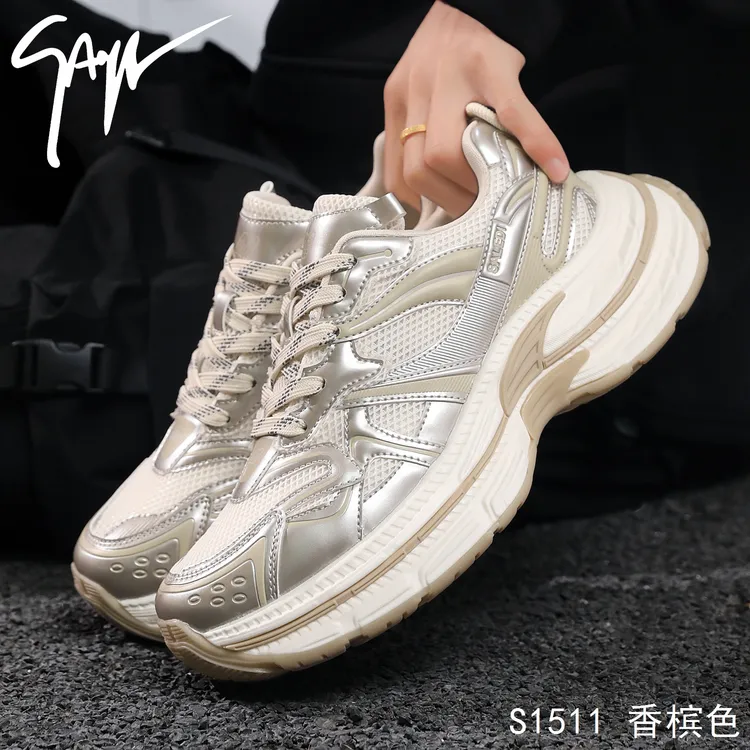 【爆款推荐】2025春夏新款老爹鞋透气百搭网面厚底耐磨时尚男鞋