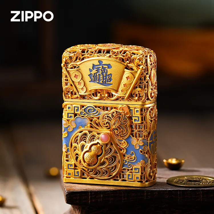 ZIPPO/之宝打火机【金镶玉节节高升】防风原装男士高档送礼DYJ1H1X1