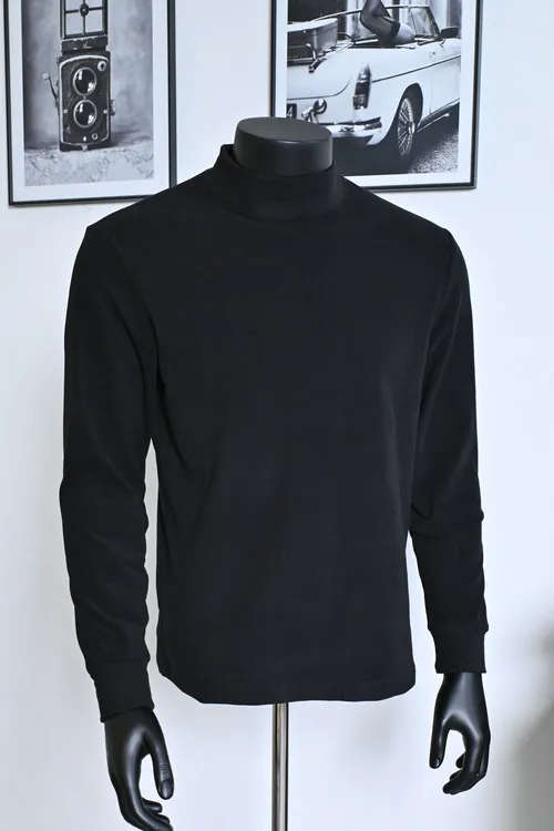 德绒休闲圆领黑科技新款显瘦舒适保暖男士打底衫秋冬款