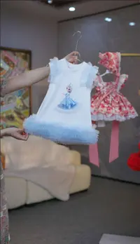 【爱莎公主裙】女童夏季新款蓝色爱莎公主连衣裙