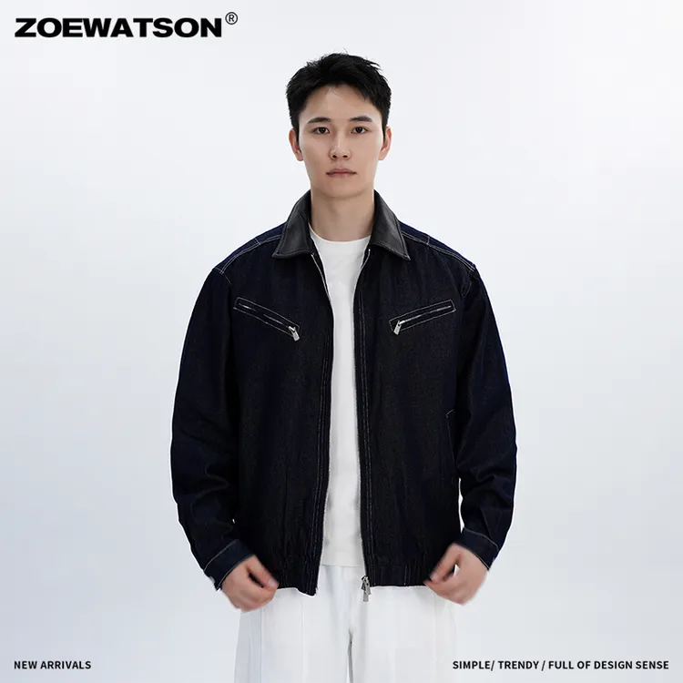 【ZOEWATSON】莱赛尔秋装翻领外套复古夹克休闲免洗牛仔外套Z5268