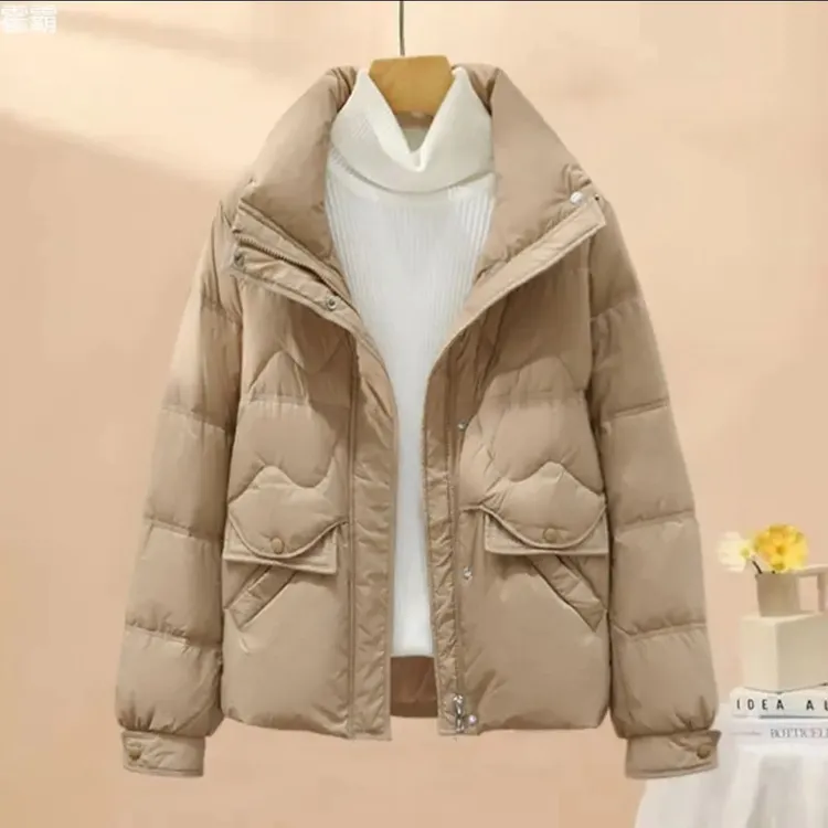 YY818 白鸭绒羽绒服女短款外套立领冬季女士女装休闲潮流网红百搭