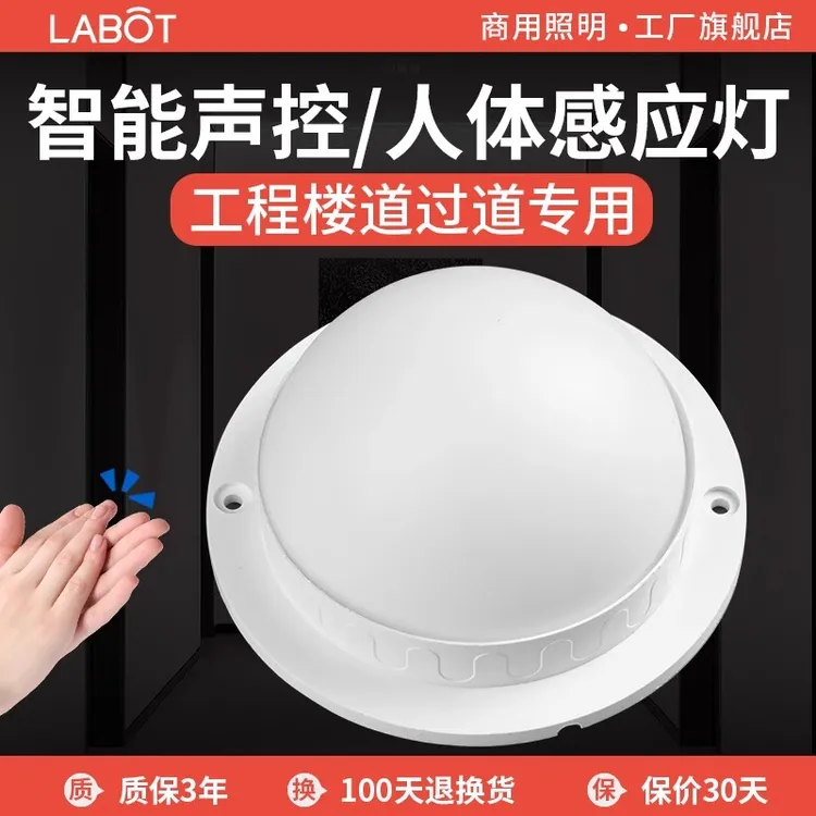 智能led声控灯公共楼道走廊过道家用雷达高灵敏声光控感应吸顶灯