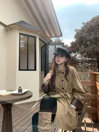 EIA一尧【安徒生旧梦】韩系复古慵懒气质风衣女英伦风miu系百搭外套