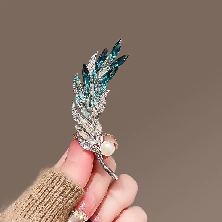 合金胸针 轻奢法式水晶麦穗胸针高档女精致时尚别针两用百搭优雅