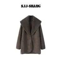 SJJ-SHANG【星辉】静奢风高级感大翻领针织马海毛外套q135632p