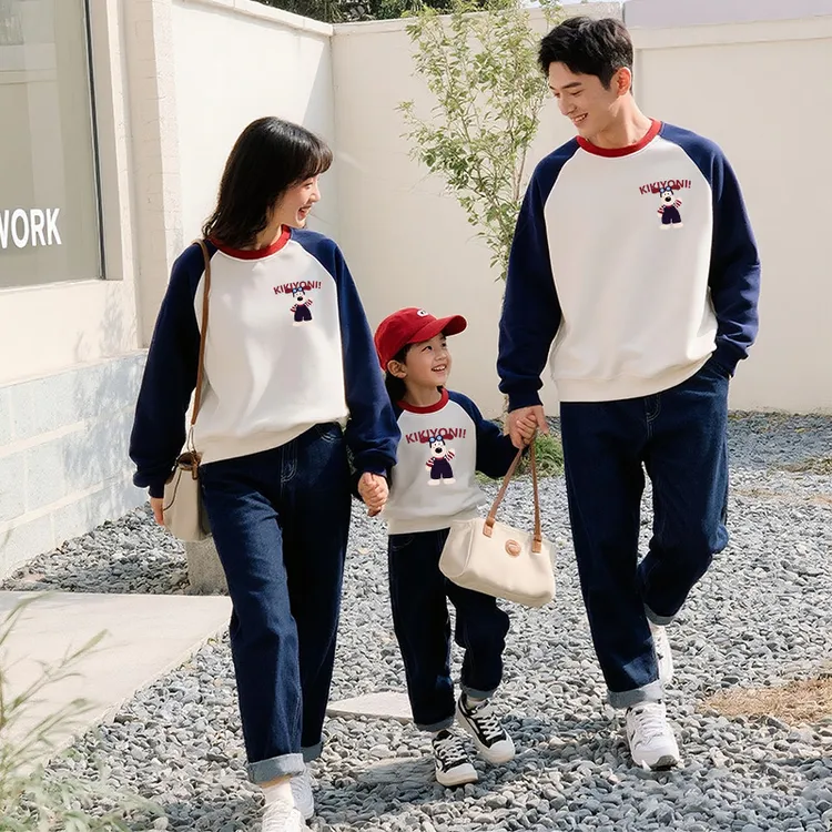 亲子装秋冬装卫衣一家三口四口母女装母子外套男女宝宝婴儿爬爬服