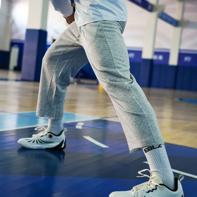 秋冬加厚美式潮牌篮球训练九分裤直筒宽松卫裤男女运动长裤-375