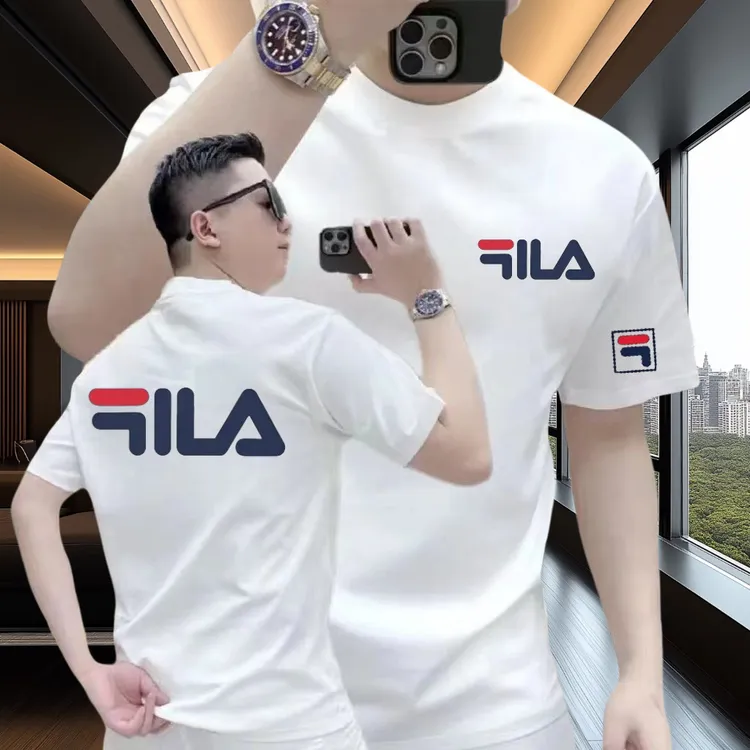 FI美式痞帅重磅纯棉短袖T恤男女同款休闲时尚ins潮牌圆领半袖上衣