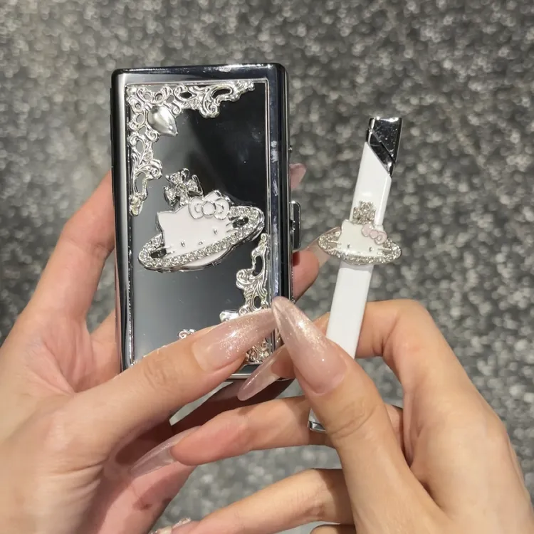 手作高颜值kitty土星金属小细条打火机适合男女送礼