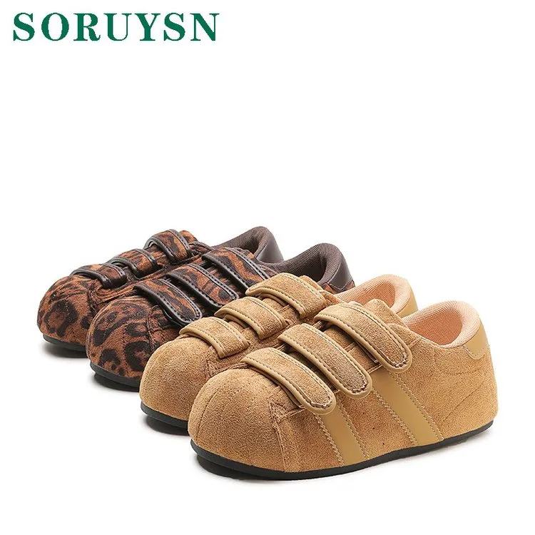 ins胖胖鞋增高冬季时尚休闲鞋魔术贴防滑德训鞋大头鞋厚底圆头