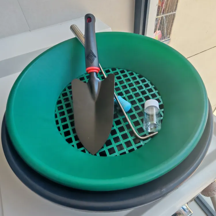 加厚淘金筛子淘金盘耐磨可自由组合手摇式淘金盘洗金网盆筛选工具