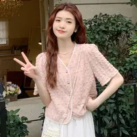 设计感小众洋气显瘦衬衫女2024夏季新品法式气质时尚甜美上衣