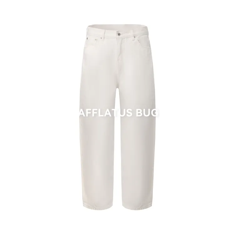 AFFLATUS BUG灵感漏洞 水洗弯刀白牛 腰围可调节简约通勤牛仔裤