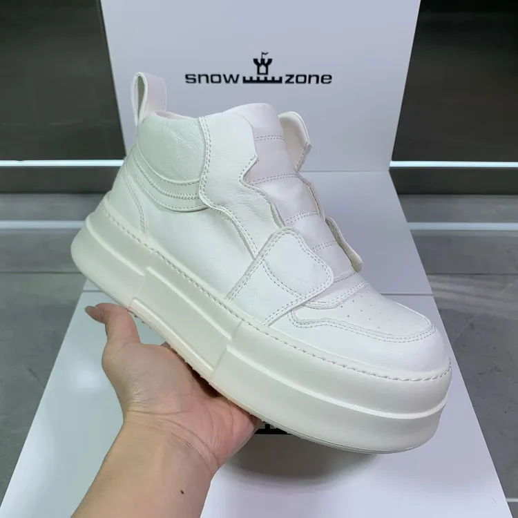 欧货男鞋2025秋冬新款头层牛皮厚底增高软底高帮轻便百搭休闲板鞋