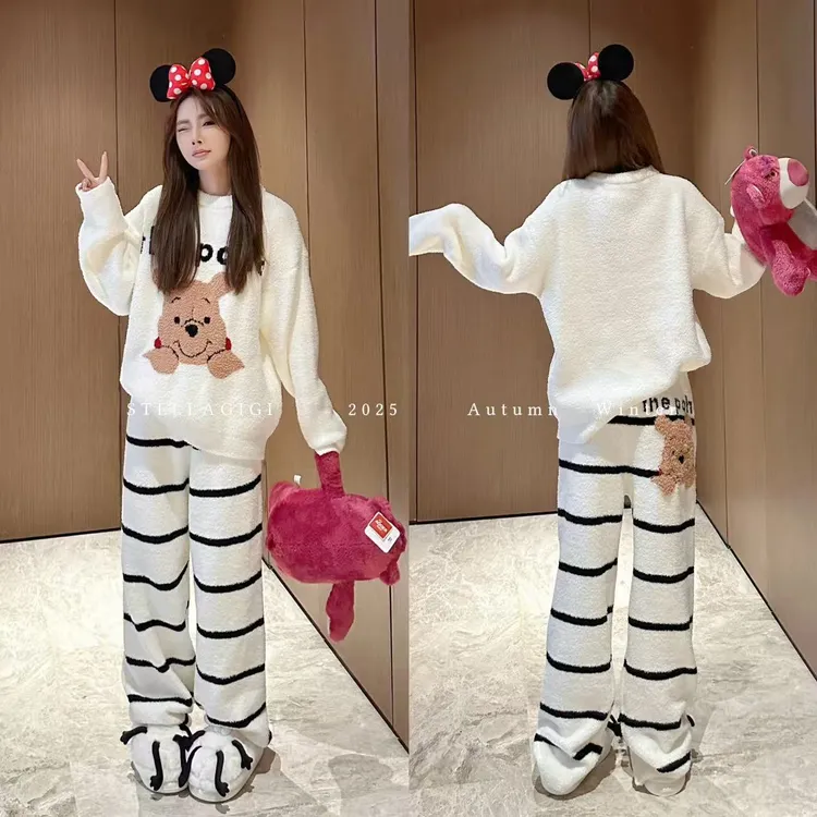 SG / 杨依姗 AW卡通小熊 半边绒保暖家居服睡衣套装TZ-20252344