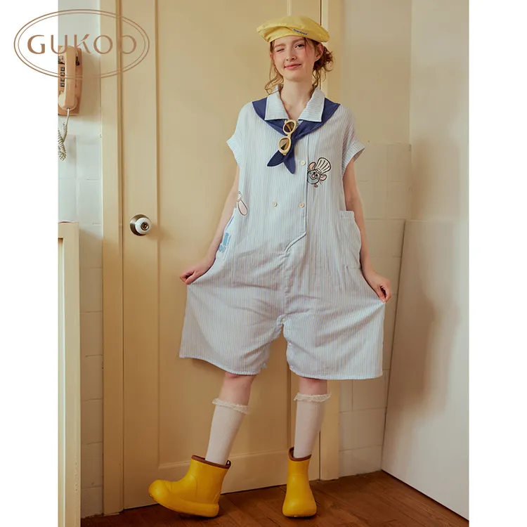 Gukoo果壳睡衣女款2026新款夏料理鼠王联名纯棉女家居服套装