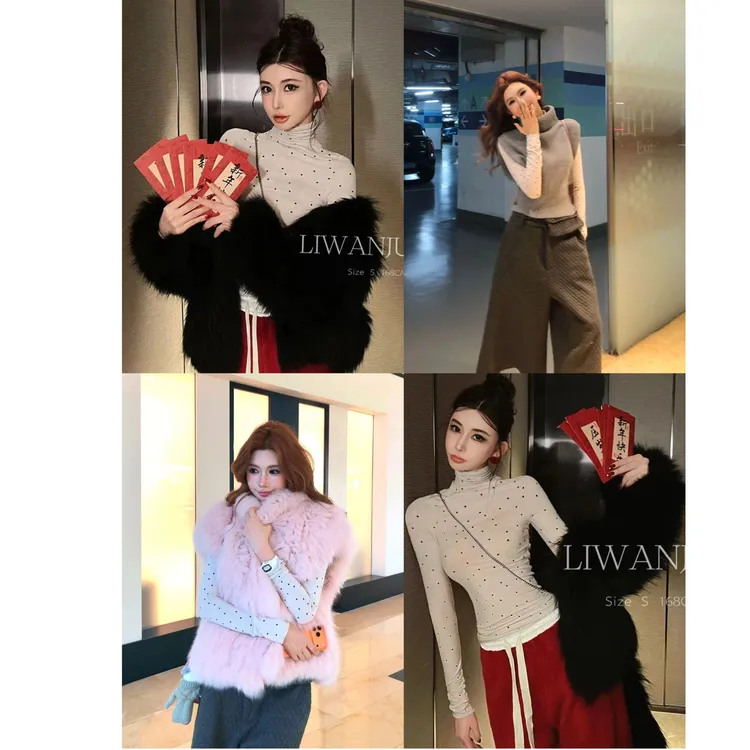 婉君【卖了三年的波点内搭-万能打底】秋冬洋气时尚上衣LWJ24A1T118