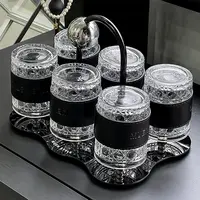 金卡佰玻璃杯套装创意客厅台面提手水杯倒挂置物架防尘杯收纳杯架