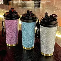 轻奢网红钛杯咖啡杯高颜值车载保温杯配件齐全高档创意时尚双饮杯