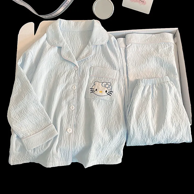 春秋季女童睡衣云朵棉儿童6-12岁新款女孩开衫长袖亲子家居服套装