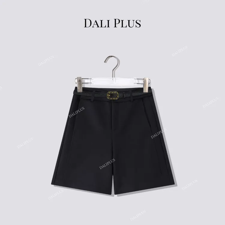 DALI PLUS“羊毛呢子五分裤”秋冬时髦精必穿 高腰百搭裤-D5SZ8161