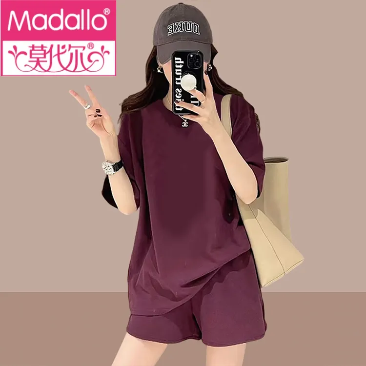 莫代尔睡衣女款夏季2025新款胖mm大码短袖短裤两件套夏天休闲家居