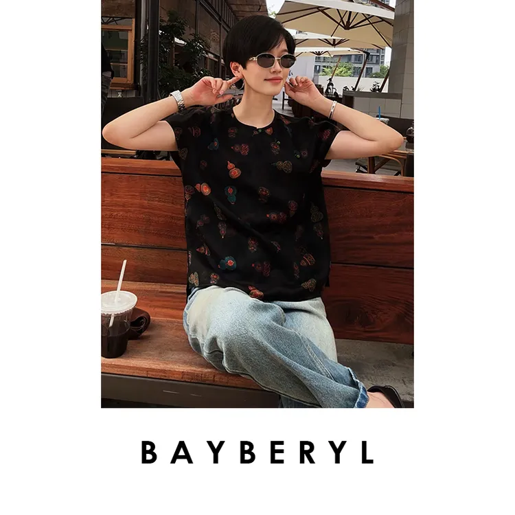 卷BAYBERYL老贝葫芦香云斜襟新中式圆领无袖上衣9NCY5F1226-6/15