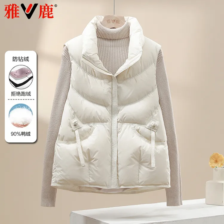 2025秋冬新款雅鹿妈妈新中式羽绒服女休闲马甲小个子轻便百搭外套