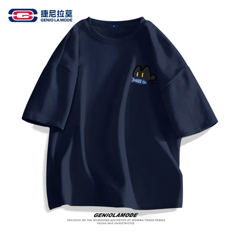 【敖瑞鹏代言】捷尼拉莫卡通t恤男夏天上衣宽松休闲青少年纯棉短袖