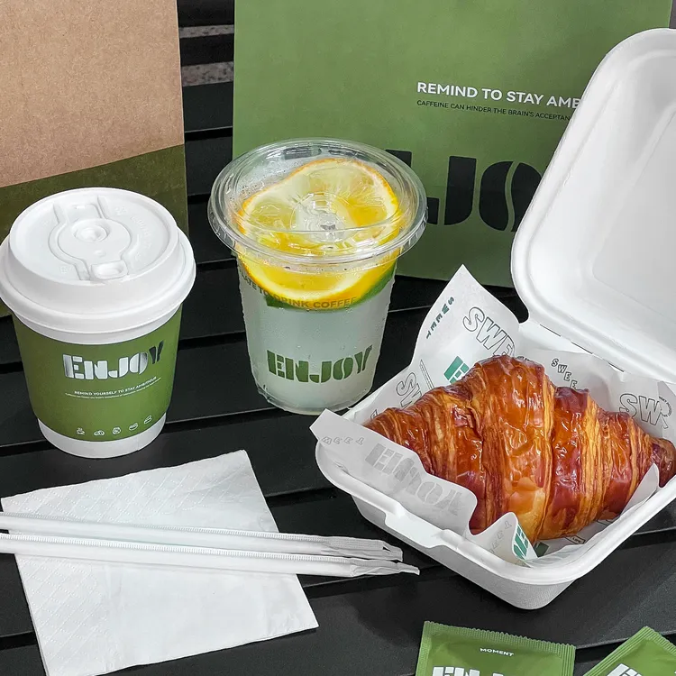 ins风咖啡杯子一次性奶茶纸杯专用外带打包带盖商用热饮定制logo