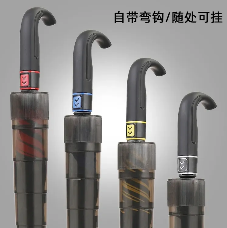 弯柄自带防水套高尔夫雨伞自动便携加大固黑胶遮阳防晒晴雨两用伞