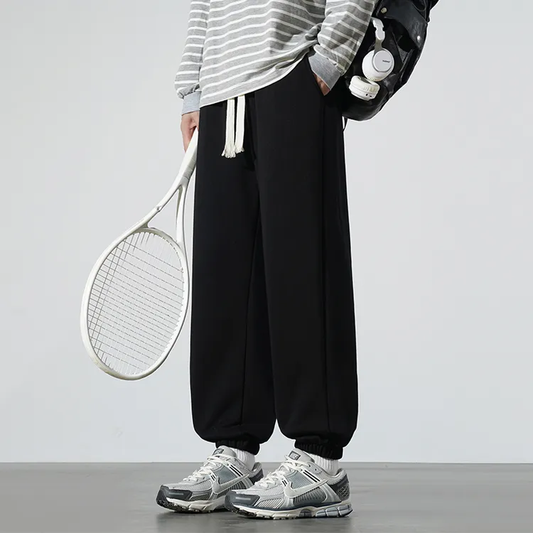 运动裤男2025春秋新款束脚裤男生春秋宽松卫裤秋冬季加绒休闲裤子