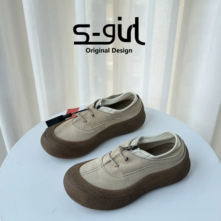 SGIRL TWTW擦色厚底大头帆布鞋女2025新款百搭舒适休闲运动板鞋潮