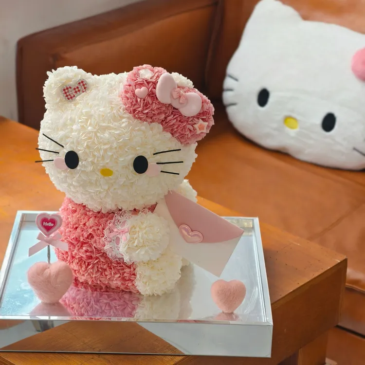 BLUEBELLS ROSE情书信封hellokitty永生花摆件礼物(信封可打开)