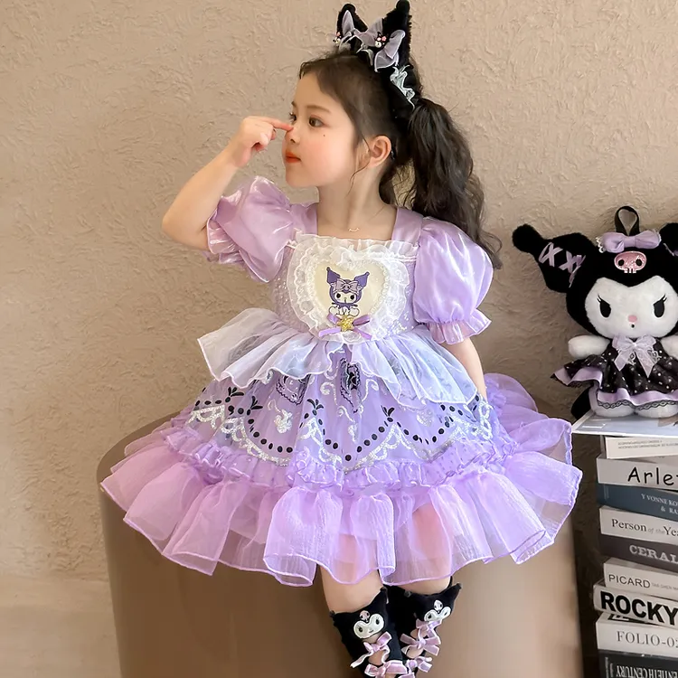 女童夏季连衣裙洋气儿童库洛米衣服小女孩裙子夏短袖洛丽塔公主裙