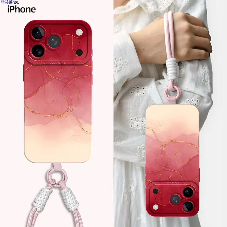 适用苹果17pro壳新款超薄iphone17肤感硅胶17air防摔16樱桃红15/1