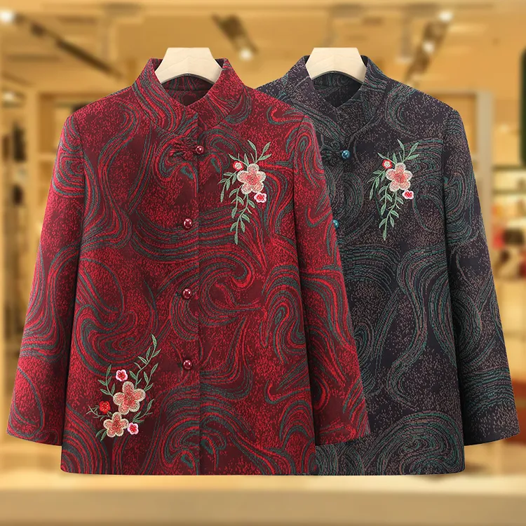奶奶装唐装外套60岁70中老年人秋装女妈妈洋气春秋衣服大寿喜宴装