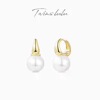 TWINS LULU 出游秋上新 ins小众法式复古手工镶嵌珠珠耳环TSL530