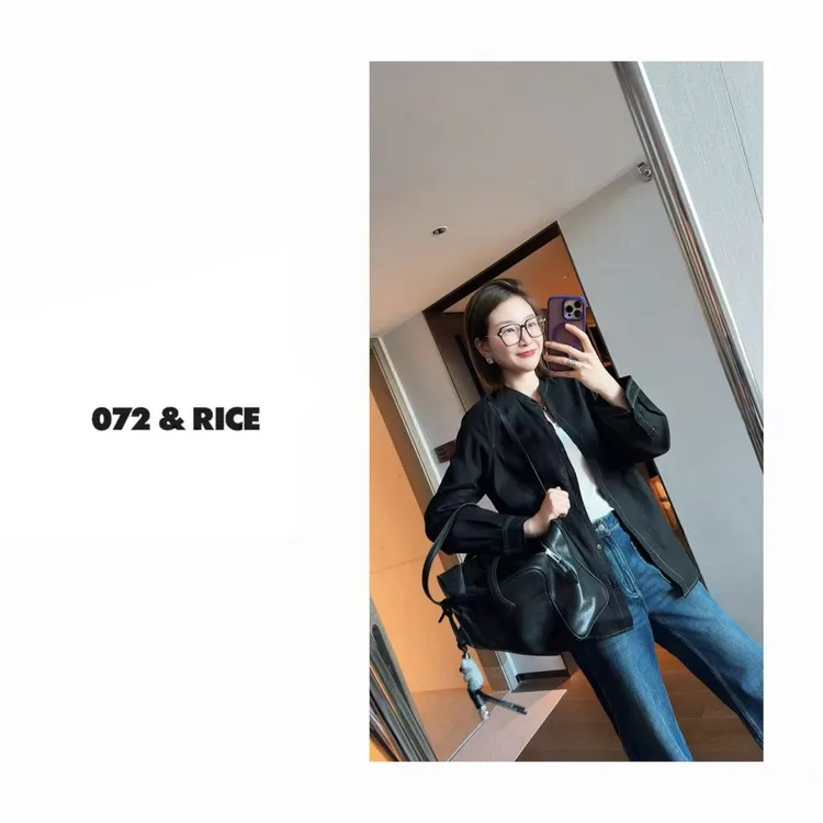 072 & RICE【马克】100亚麻 秋季休闲圆领单排扣长袖外套 24W050Z*