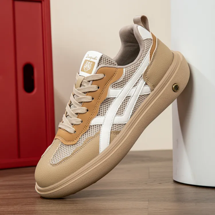 2025新款速干镂空粒面皮透气德训鞋网面鞋男鞋夏季欧若智性风