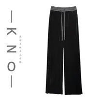 【KNO】M8803 单色丝绒休闲裤时尚休闲百搭宽松