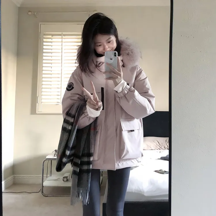 超好看派克羽绒棉服女2025年冬季新款韩系大毛领加厚工装棉衣外套