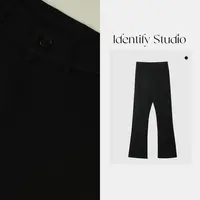 IDENTIFY冬季新款休闲百搭显瘦鹅绒黑色喇叭裤25AWG110160