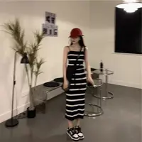 【米果妈】女童202秋季百搭条纹针织裙B4080