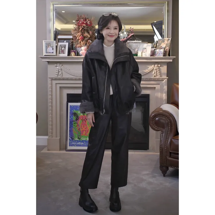 我是摩羯 雪兔 双面穿皮草老钱复古秋冬外套