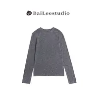 秋季上新~ 时尚休闲简约圆领百搭纯色打底T恤Y3881