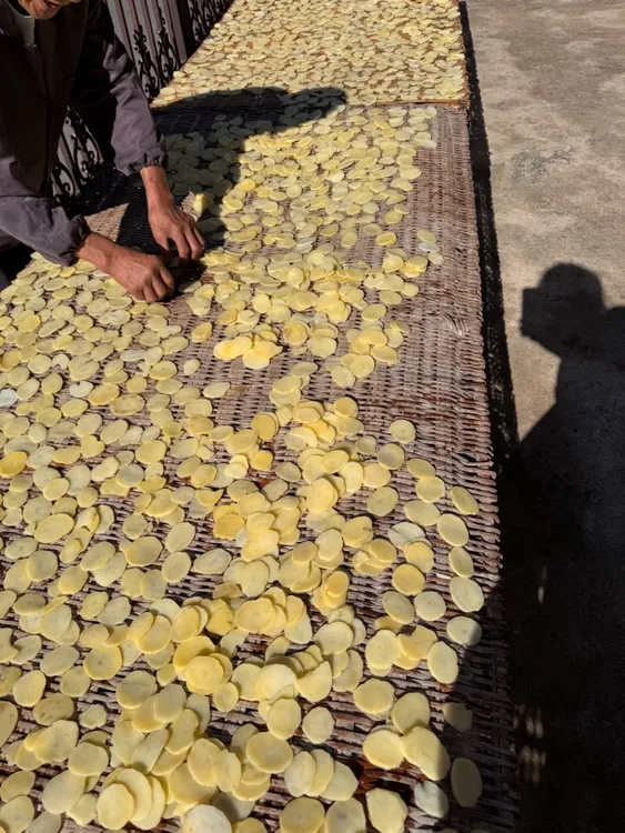 湖北恩施农村手工晒干土豆片干货特产