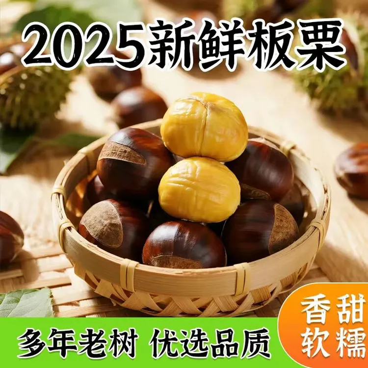 【买3斤送2斤】2025新鲜现摘板栗大果 坏果包赔