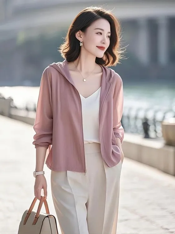 薄款超好看独特漂亮温柔风韩系粉灰色防晒开衫外套女2025夏季新款